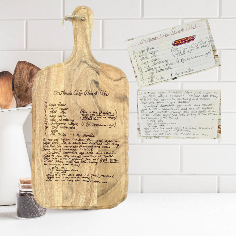 RecipeBoard.com preserves favorite family recipes on a handwritten recipe  engraved cutting board - Digital Journal