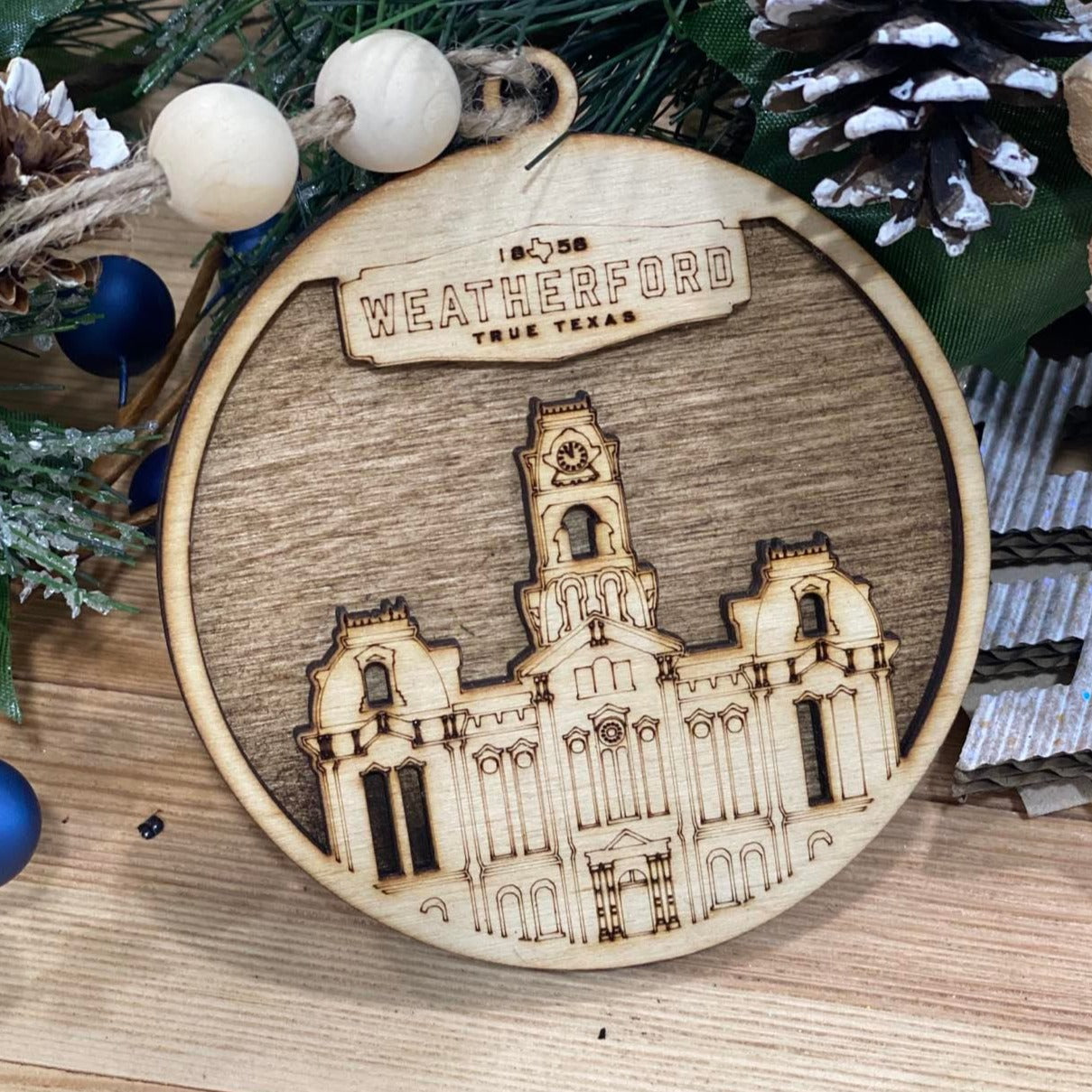 2023 Merry Christmas From Weatherford Texas Wood Ornaments – The